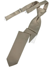 Load image into Gallery viewer, Cardi Pre-Tied Stone Luxury Satin Skinny Necktie