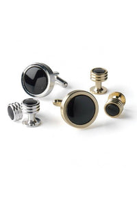 Pioneer Onyx Triple Ring Studs and Cufflinks Set