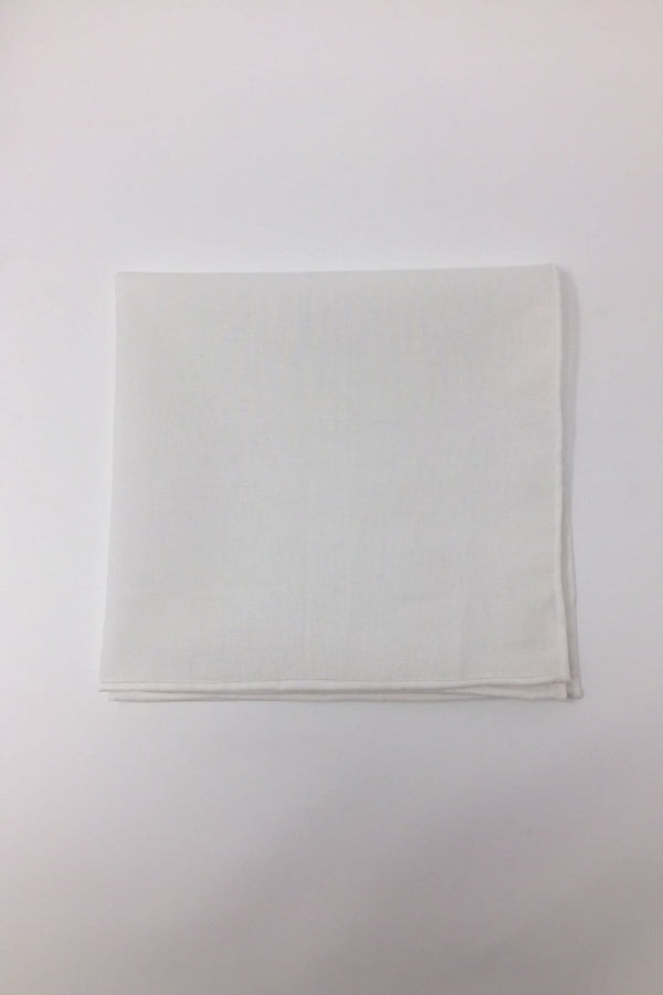 Cristoforo Cardi White Cotton Pocket Square